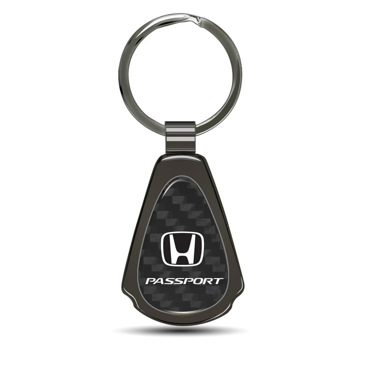 Honda Passport Real Black Carbon Fiber Gunmetal Black Metal Teardrop Key Chain Honda Passport Real Black Carbon Fiber Gunmetal Black Metal Teardrop Key Chain